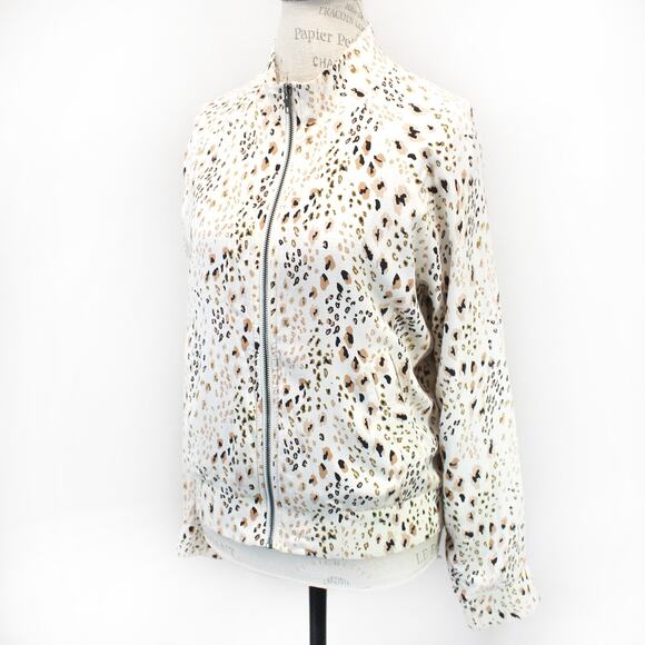 saltwater LUXE Jackets & Blazers - Saltwater Luxe Animal Print rayon bomber jacket top pockets zipper lined Small